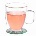 Taza de vidrio borosilicato con soporte